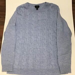 Talbots petites pure cashmere size small blue cable sweater